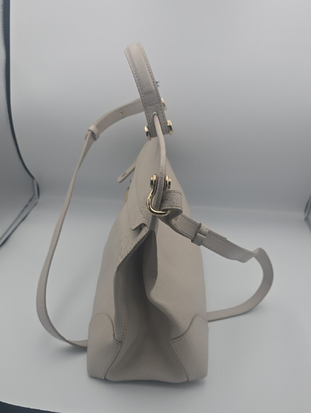 Furla Piper Top Handle Beige Medium Satchel/Dome Bag W Gold Hardware  (NWT)✨️🤍✨ - Picture 11 of 15